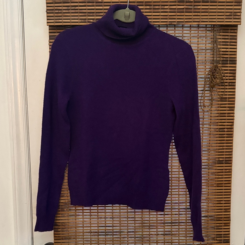 Lord & Taylor Deep Purple Turtleneck Sweater